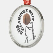 Bass Clarinet Nut Metalen Ornament (Links)