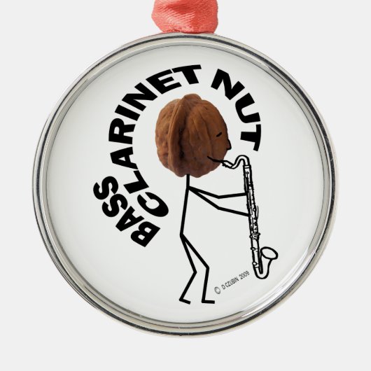 Bass Clarinet Nut Metalen Ornament (Voorkant)