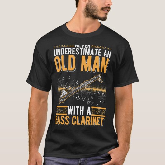 Bass Clarinet Old Man Bass Clarinetist T-shirt (Voorkant)
