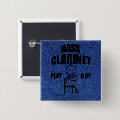 Bass Clarinet Play Boy Vierkante Button 5,1 Cm (Voorkant /achterkant)