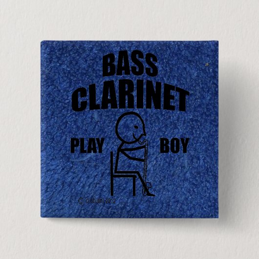 Bass Clarinet Play Boy Vierkante Button 5,1 Cm (Voorkant)