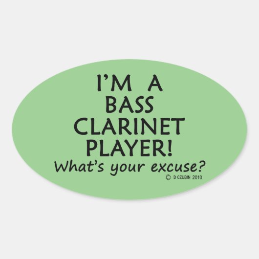 Bass Clarinet Player Pardon Oval Sticker (Voorkant)