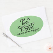 Bass Clarinet Player Pardon Oval Sticker (Envelop)