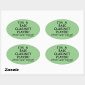 Bass Clarinet Player Pardon Oval Sticker (Vel)