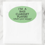 Bass Clarinet Player Pardon Oval Sticker (Tas)