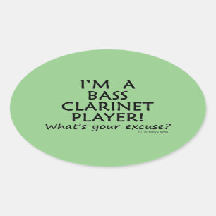 Bass Clarinet Player Pardon Oval Sticker