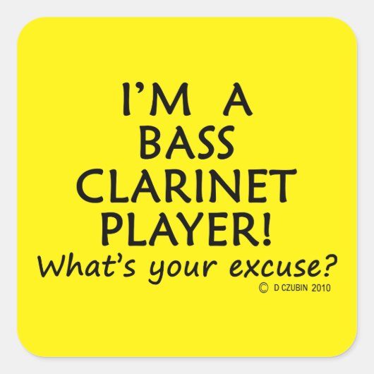 Bass Clarinet Player Pardon Square Sticker (Voorkant)
