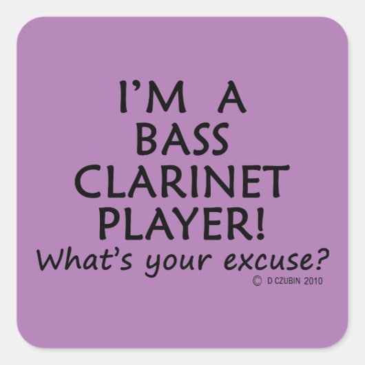Bass Clarinet Player Pardon Square Sticker (Voorkant)