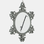 Bass Clarinet Tin Sneeuwvlok Ornament (Links)