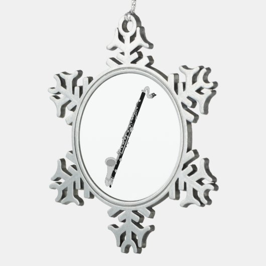 Bass Clarinet Tin Sneeuwvlok Ornament (Rechts)
