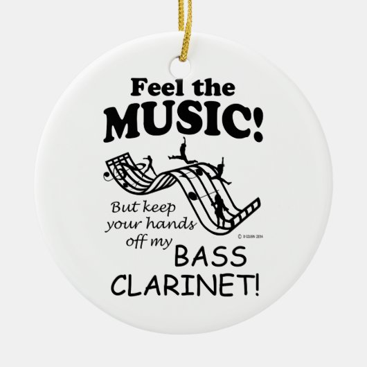 Bass Clarinet voelt de muziek Keramisch Ornament (Voorkant)