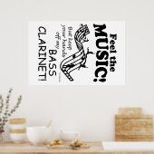 Bass Clarinet voelt de muziek Poster (Keuken)