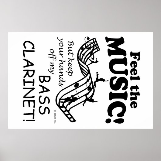 Bass Clarinet voelt de muziek Poster (Voorkant)