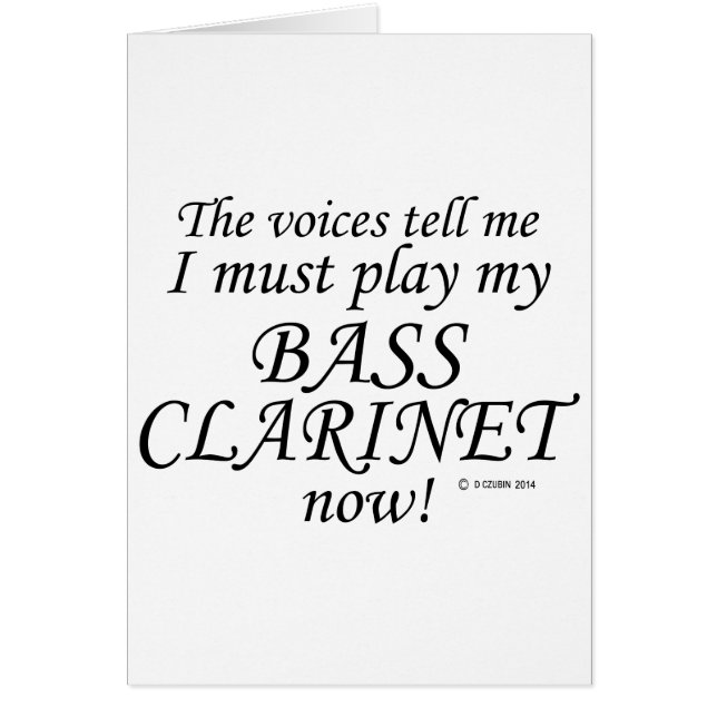 Bass Clarinet Voices zegt dat hij moet spelen (Voorkant)