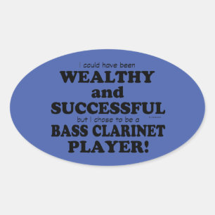 Bass Clarinet Wealthy & Succesvolle Oval Sticker