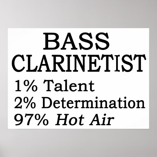 Bass Clarinetistt Hot Air Poster (Voorkant)