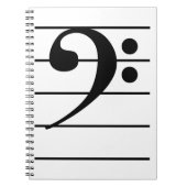 Bass Clef aan het personeel Notitieboek (Voorkant)