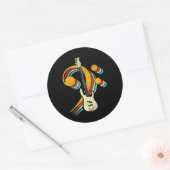 Bass Clef basgitaar muziekinstrument retro Ronde Sticker (Envelop)