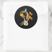 Bass Clef basgitaar muziekinstrument retro Ronde Sticker (Tas)