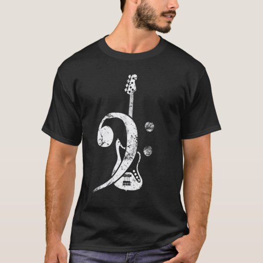Bass Clef Basgitaar T-shirt (Voorkant)