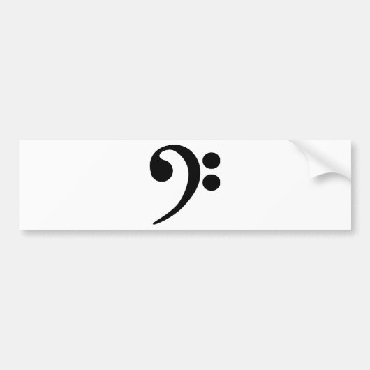 Bass Clef Bumpersticker (Voorkant)