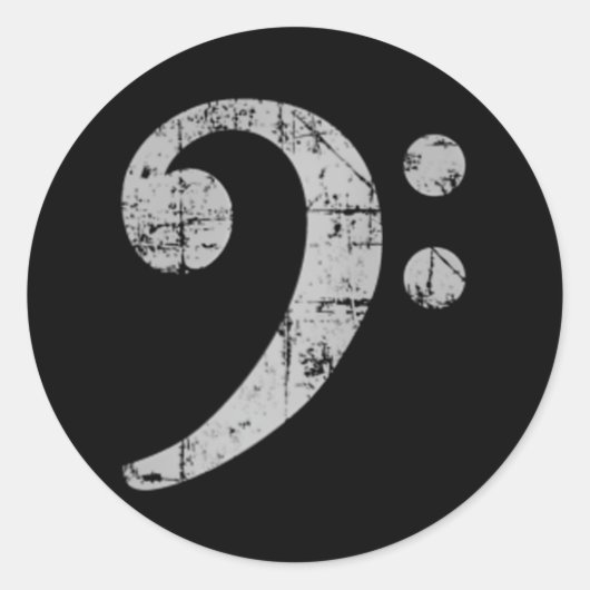 Bass Clef Center ( grijs) bassist Ronde Sticker (Voorkant)