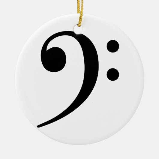 Bass Clef Ceramic Ornament (Voorkant)