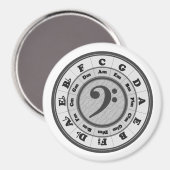 Bass Clef Circle of Fifths Grote Ronde Magneet (Voorkant / Achterkant)