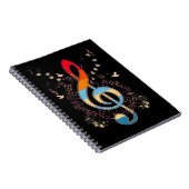 Bass Clef Colorful Musical Notes Bird Lover Notitieboek (Rechterzijde)