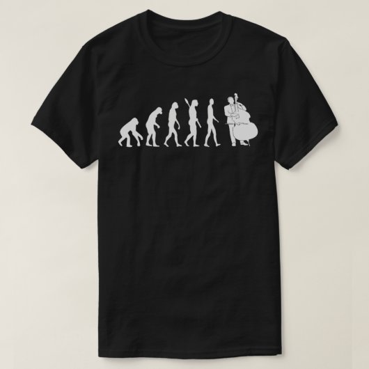 Bass Clef Double Bass Player Guitarist Evolut T-shirt (Design voorkant)