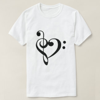 Bass Clef en Treble Clef Heart T-shirt