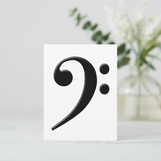 Bass Clef - F Clef Music Symbol Briefkaart (Staand voorkant)
