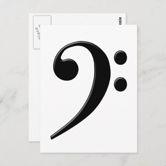 Bass Clef - F Clef Music Symbol Briefkaart (Voorkant / Achterkant)