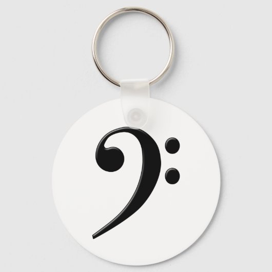 Bass Clef - F Clef Music Symbol Sleutelhanger (Voorkant)