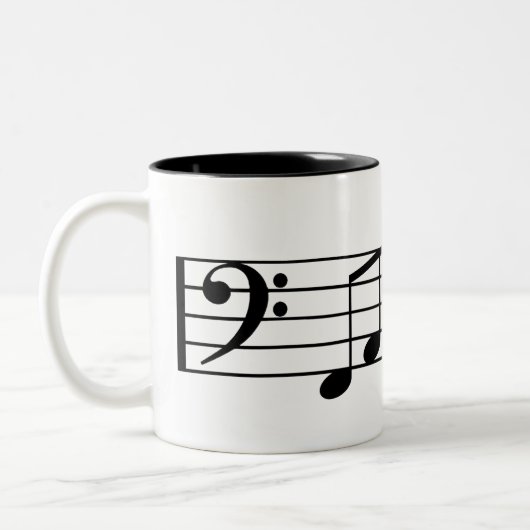 Bass Clef Fab Dad Coffee Mok Muzieknoten (Links)
