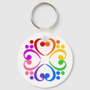 Bass Clef Flower Sleutelhanger