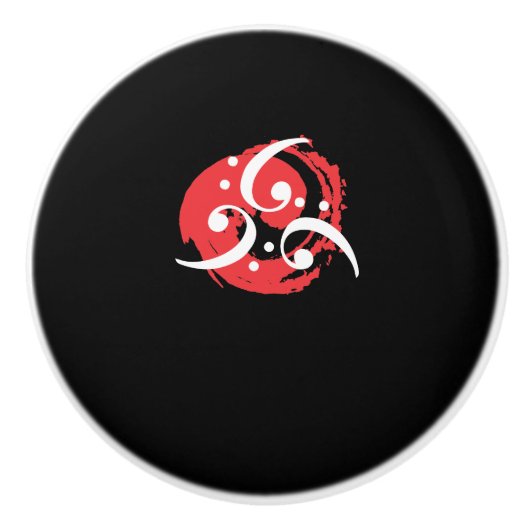 Bass Clef Gift Creative Music Design Musician Keramische Knop (Voorkant)