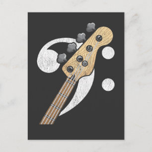 Bass Clef Guitar Bass Player Musicus Briefkaart