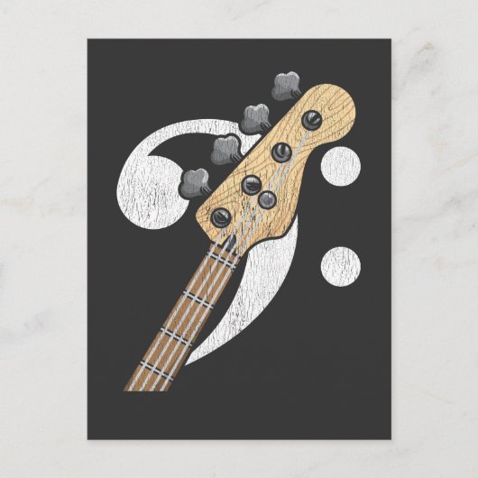 Bass Clef Guitar Bass Player Musicus Briefkaart (Voorkant)