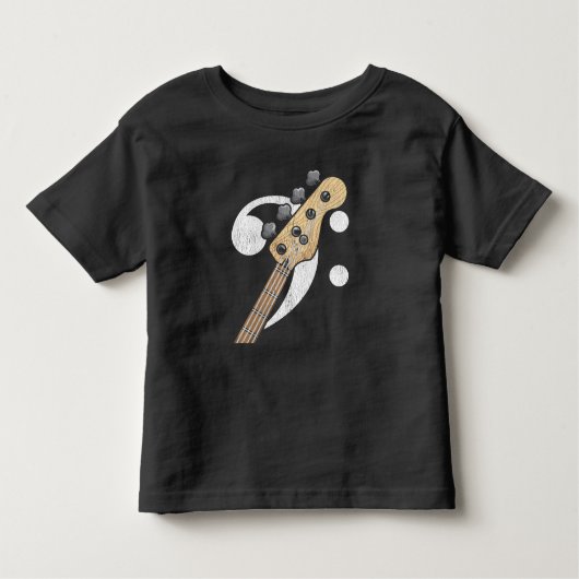 Bass Clef Guitar Bass Player Musicus Kinder Shirts (Voorkant)