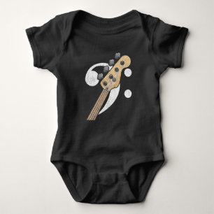 Bass Clef Guitar Bass Player Musicus Romper