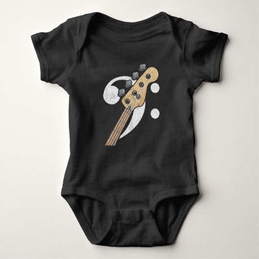 Bass Clef Guitar Bass Player Musicus Romper (Voorkant)