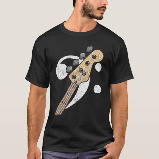 Bass Clef Guitar Bass Player Musicus T-shirt (Voorkant)