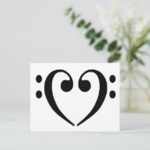 Bass Clef Heart Briefkaart (Staand voorkant)