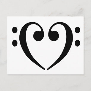 Bass Clef Heart Briefkaart
