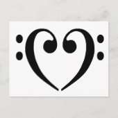 Bass Clef Heart Briefkaart (Voorkant)