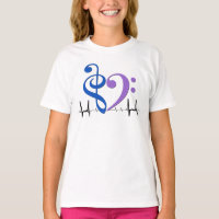 Bass Clef Heart EKG Waves Blauw & Amethist