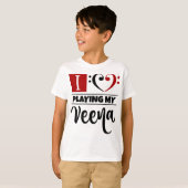 Bass Clef Heart I houdt van het afspelen van mijn  T-shirt (Voorkant volledig)