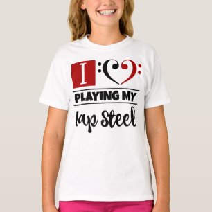 Bass Clef Heart I houdt van het afspelen van mijn  T-shirt