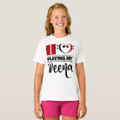 Bass Clef Heart I houdt van het afspelen van mijn  T-shirt (Voorkant volledig)
